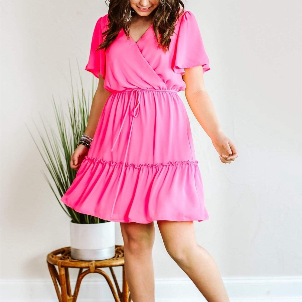 Glitzy Girlz Romantic Twist 🔥 Pink Boutique Dress